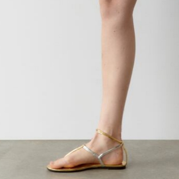 Zara Gold And Silver Sandals - Picture 3 of 4